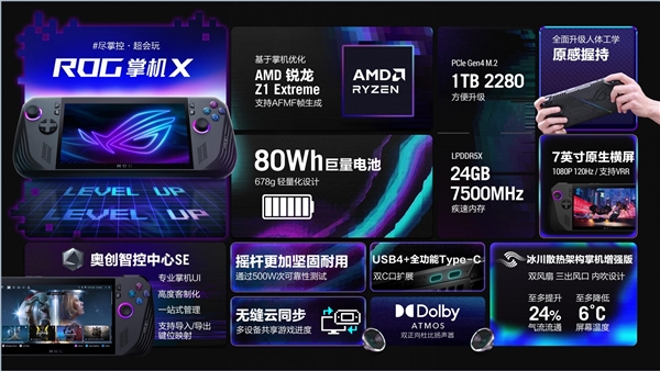 ROG掌機X正式發(fā)布！80Wh巨型電池、24GB+1TB超大空間