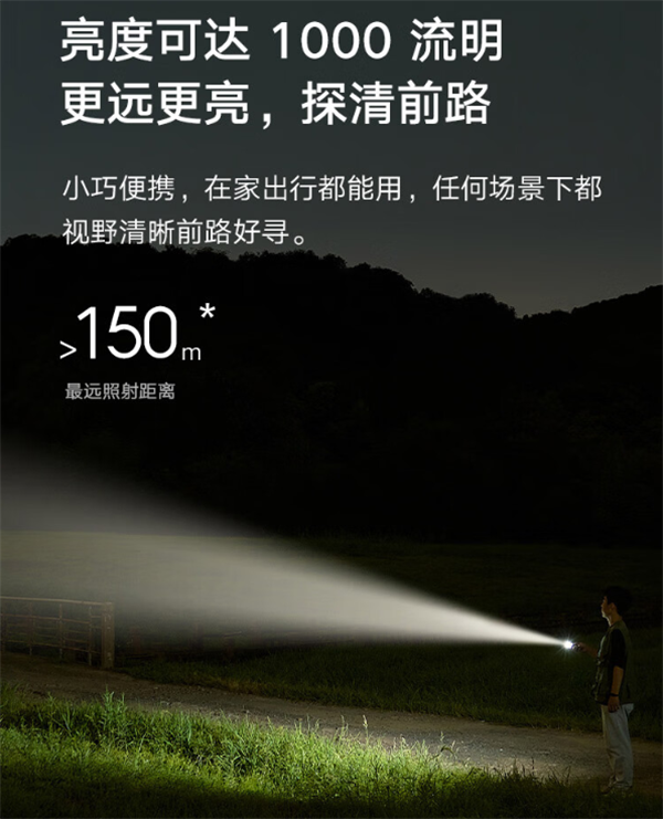 小米米家便攜多功能手電筒上市：1000 流明亮度，3100mAh 電池，售 99 元